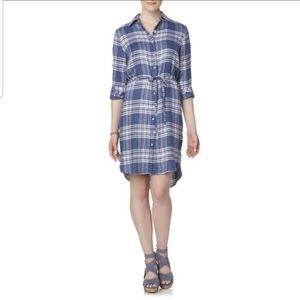 Simply Styled Plaid Shirt Dress